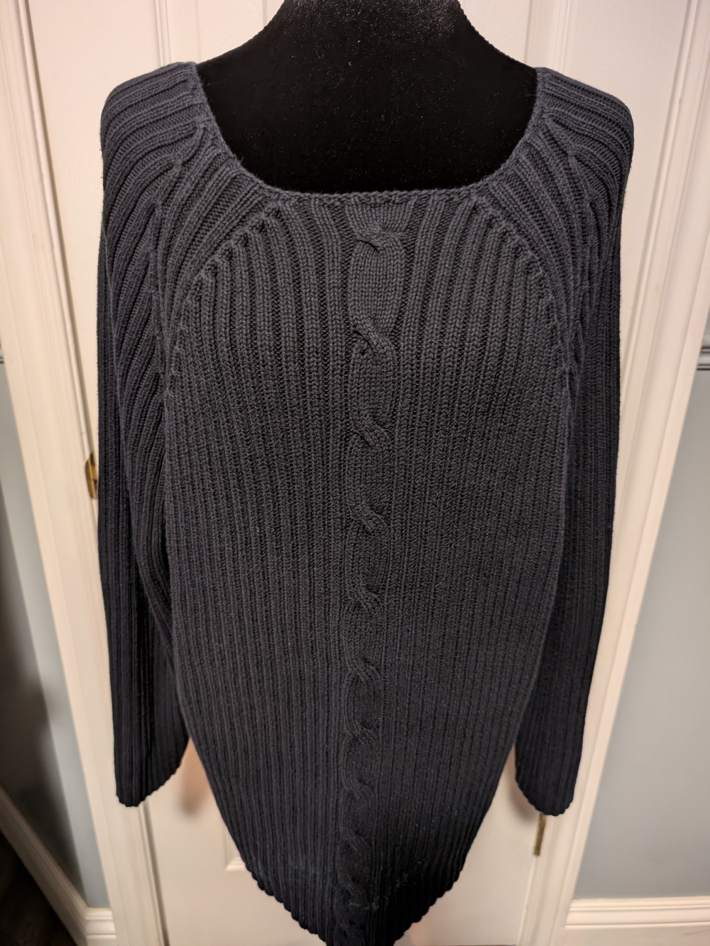 Cotton Ginny Navy Cable Knit Sweater